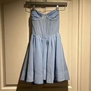 NWT Bardot Hart Corset Mini Dress In Artic Blue XS